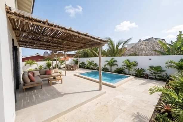 Casa Palm Vista: 2-6p. Vakantiehuis Huren naast Jan Thiel strand, Curaçao Curacao Vakantiehuizen