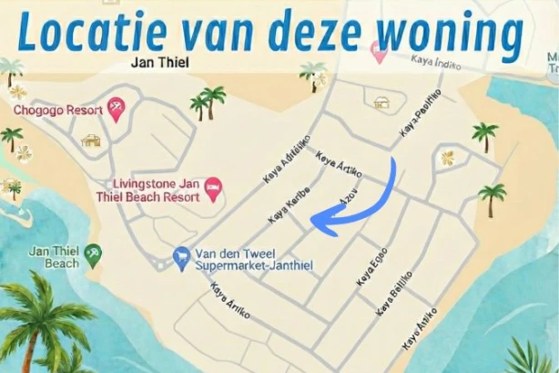 Casa Palm Vista: 2-6p. Vakantiehuis Huren naast Jan Thiel strand, Curaçao Curacao Vakantiehuizen